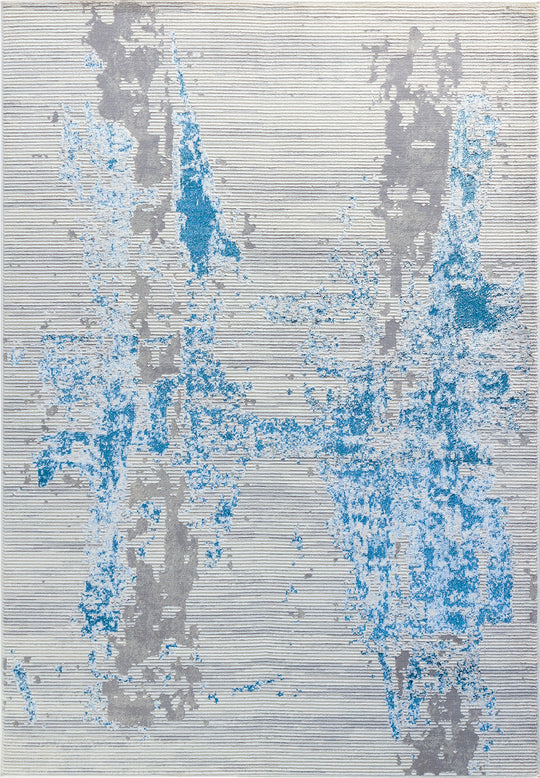 Tapis Abstrait Moderne Gris/Bleu Fargo