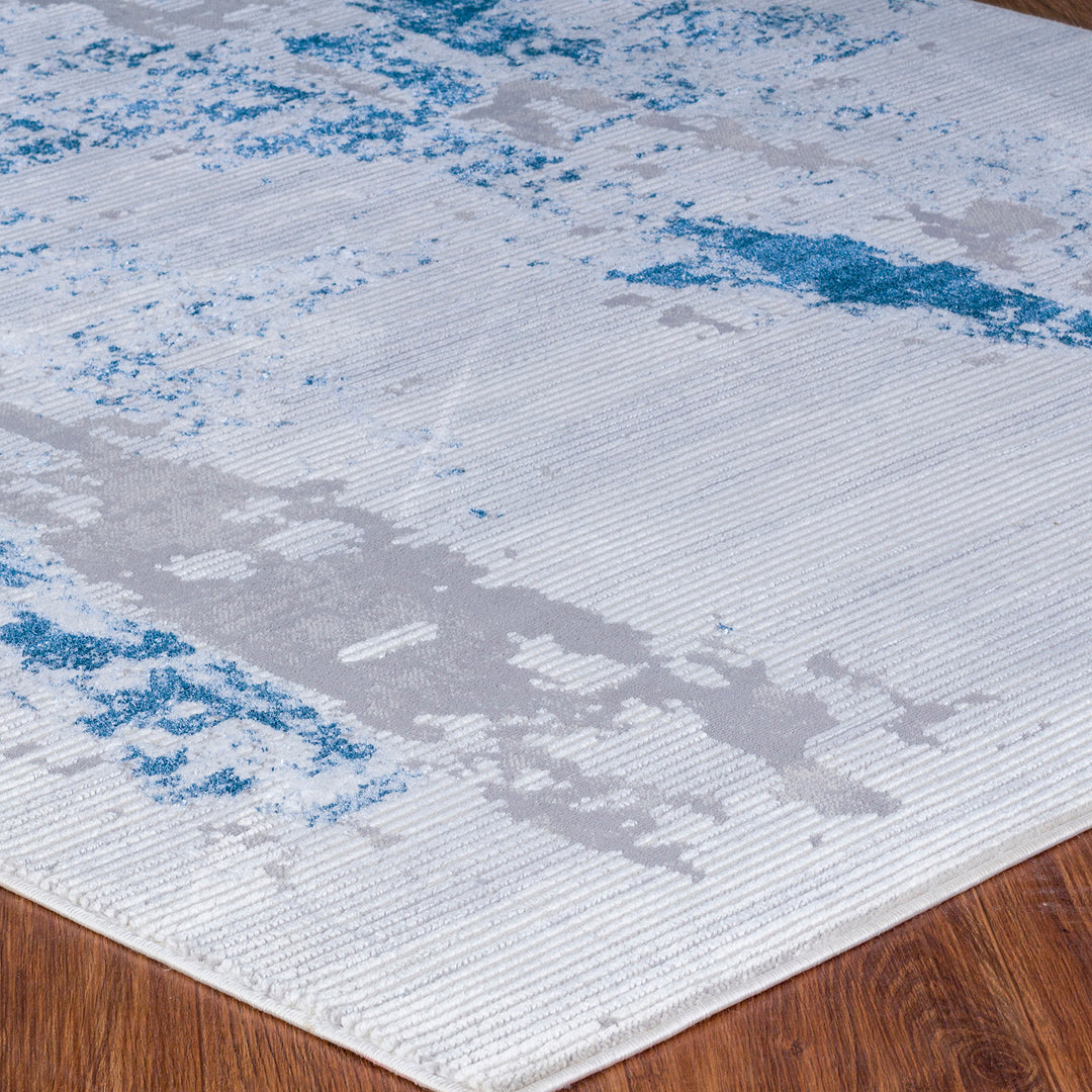 Tapis Abstrait Moderne Gris/Bleu Fargo