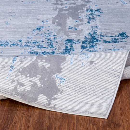 Tapis Abstrait Moderne Gris/Bleu Fargo