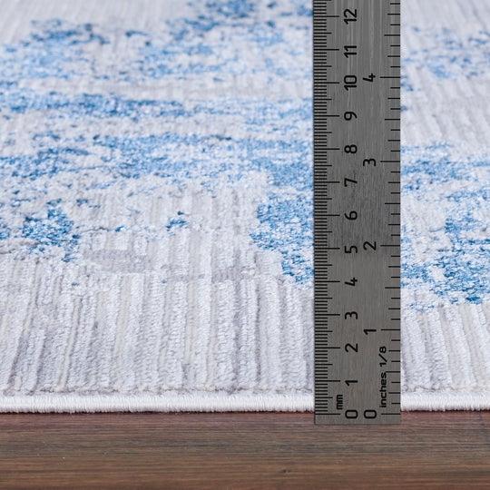 Tapis Abstrait Moderne Gris/Bleu Fargo