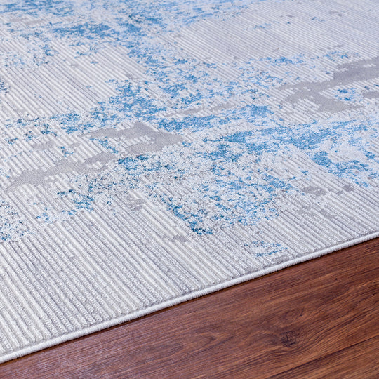 Tapis Abstrait Moderne Gris/Bleu Fargo