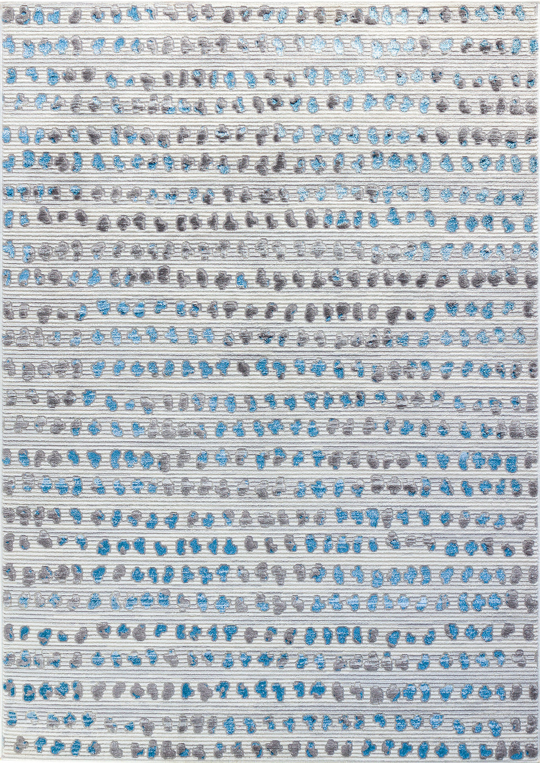 Tapis Scandinave à Pois Gris/Bleu Rosemont