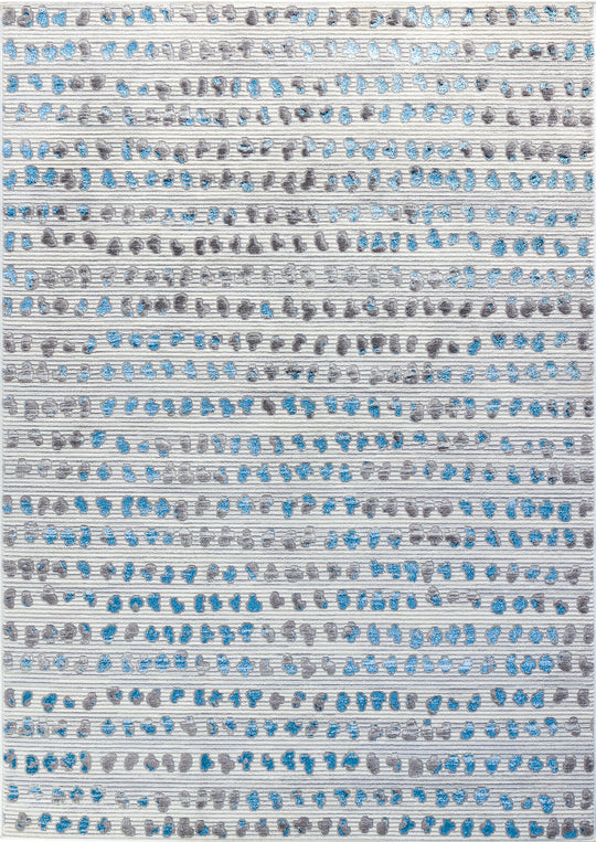 Tapis Scandinave à Pois Gris/Bleu Rosemont