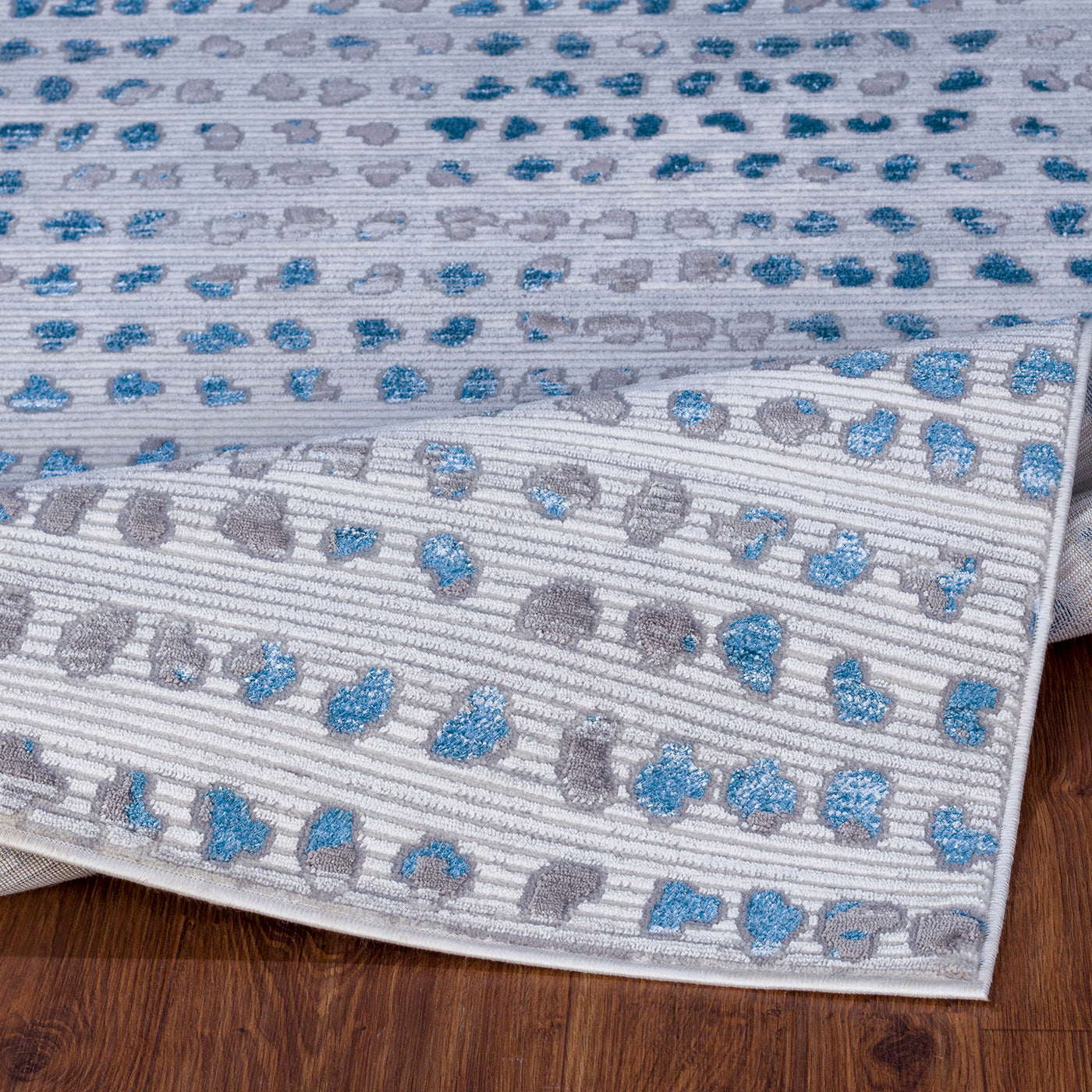 Tapis Scandinave à Pois Gris/Bleu Rosemont