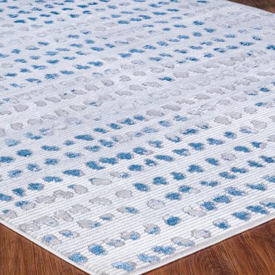 Tapis Scandinave à Pois Gris/Bleu Rosemont