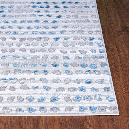 Tapis Scandinave à Pois Gris/Bleu Rosemont
