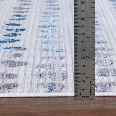 Tapis Scandinave à Pois Gris/Bleu Rosemont