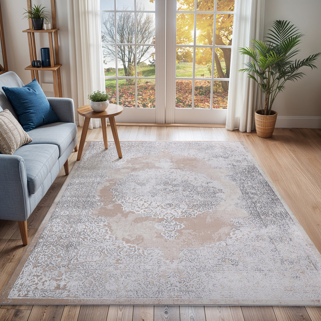 Tapis Vintage Oriental Beige/Gris Lockport