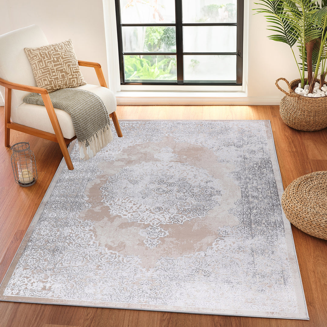 Tapis Vintage Oriental Beige/Gris Lockport