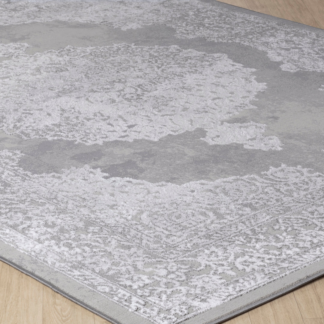 Tapis Vintage Oriental Blanc/Gris Lockport