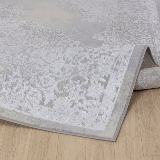 Tapis Vintage Oriental Blanc/Gris Lockport