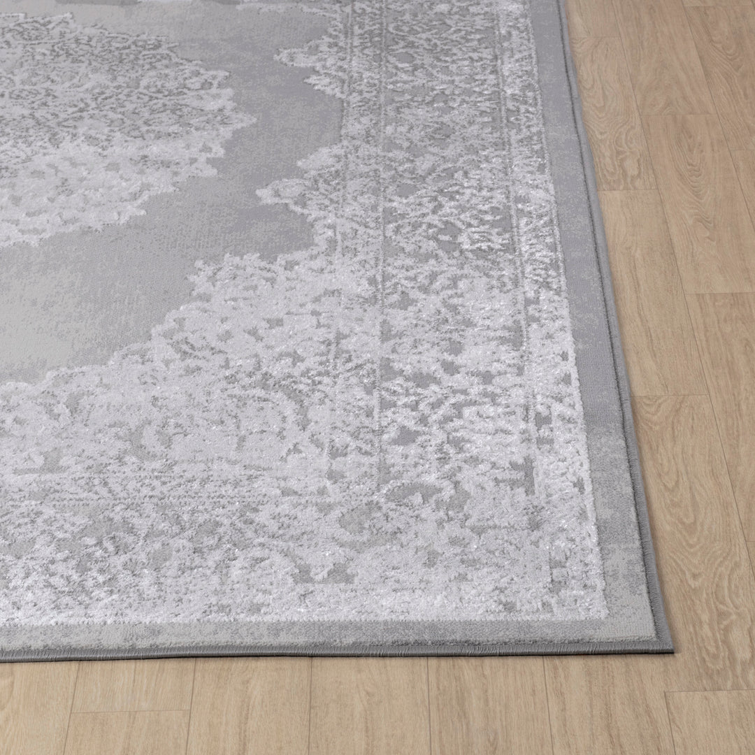 Tapis Vintage Oriental Blanc/Gris Lockport