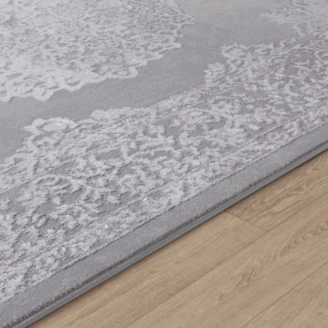 Tapis Vintage Oriental Blanc/Gris Lockport