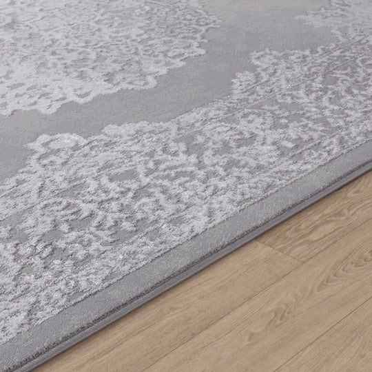 Tapis Vintage Oriental Blanc/Gris Lockport