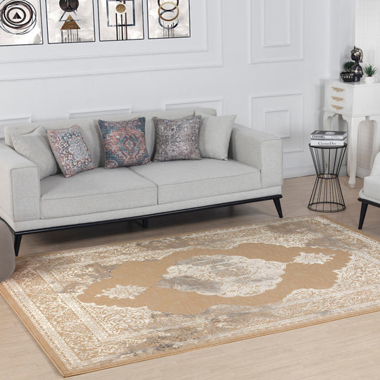 Tapis Vintage Oriental Beige/Gris Carmel