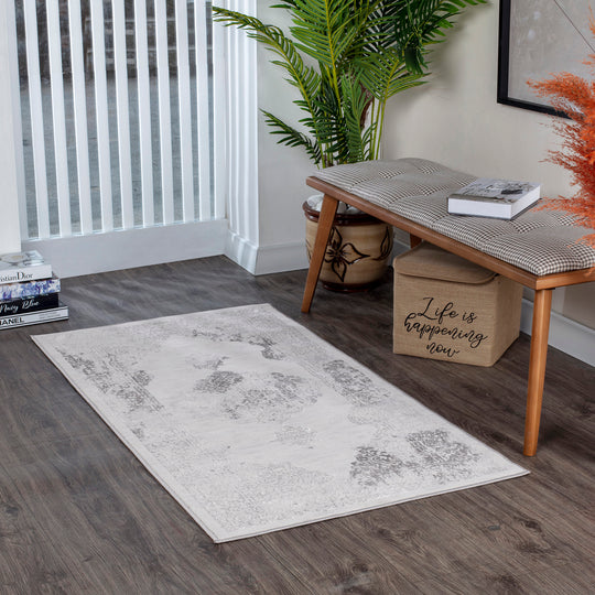 Tapis Vintage Oriental Gris/Blanc Carmel