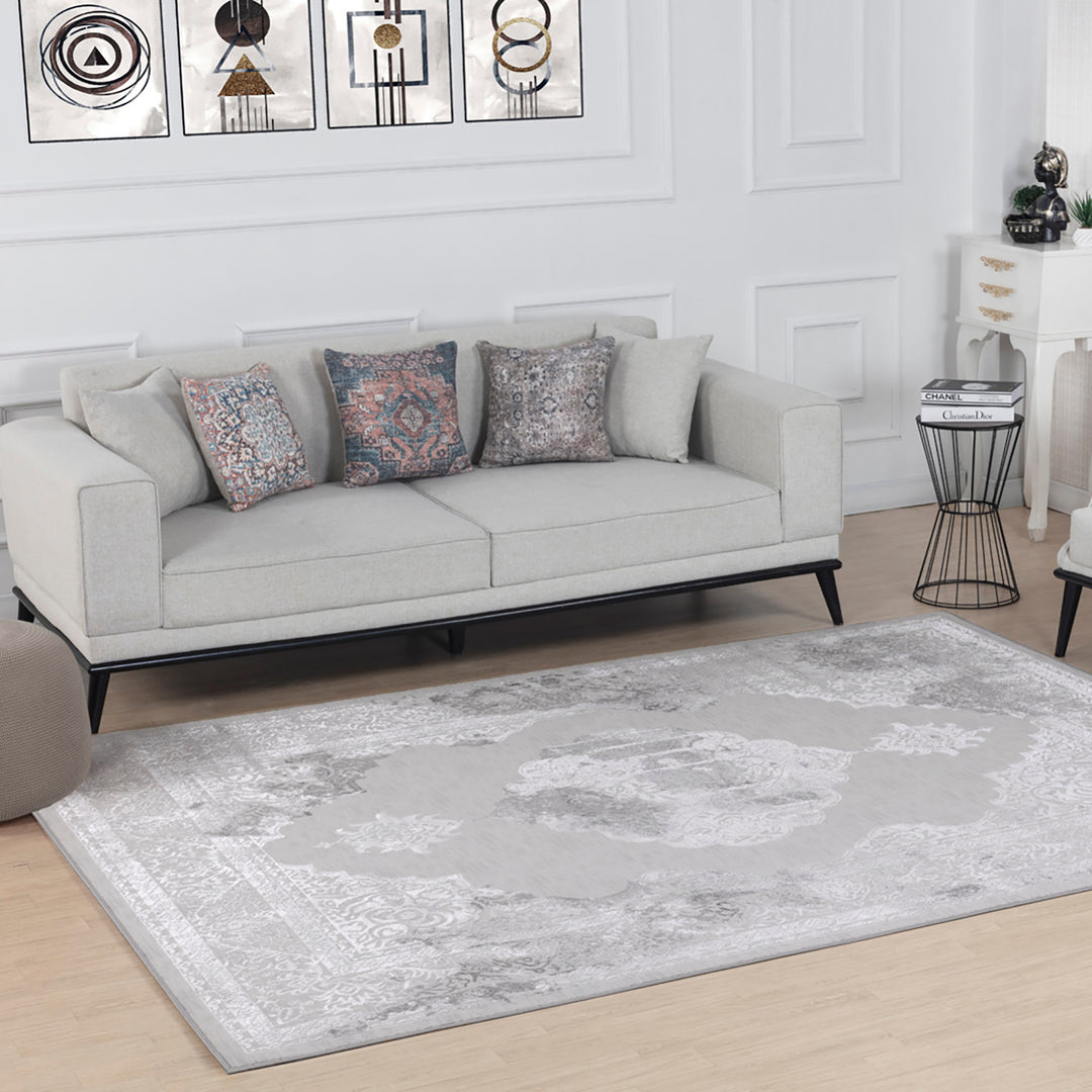 Tapis Vintage Oriental Gris/Blanc Carmel