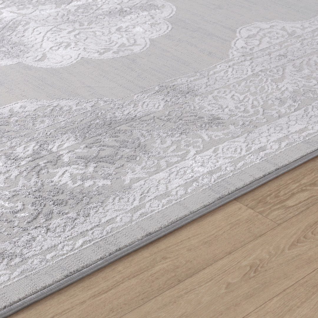 Tapis Vintage Oriental Gris/Blanc Carmel