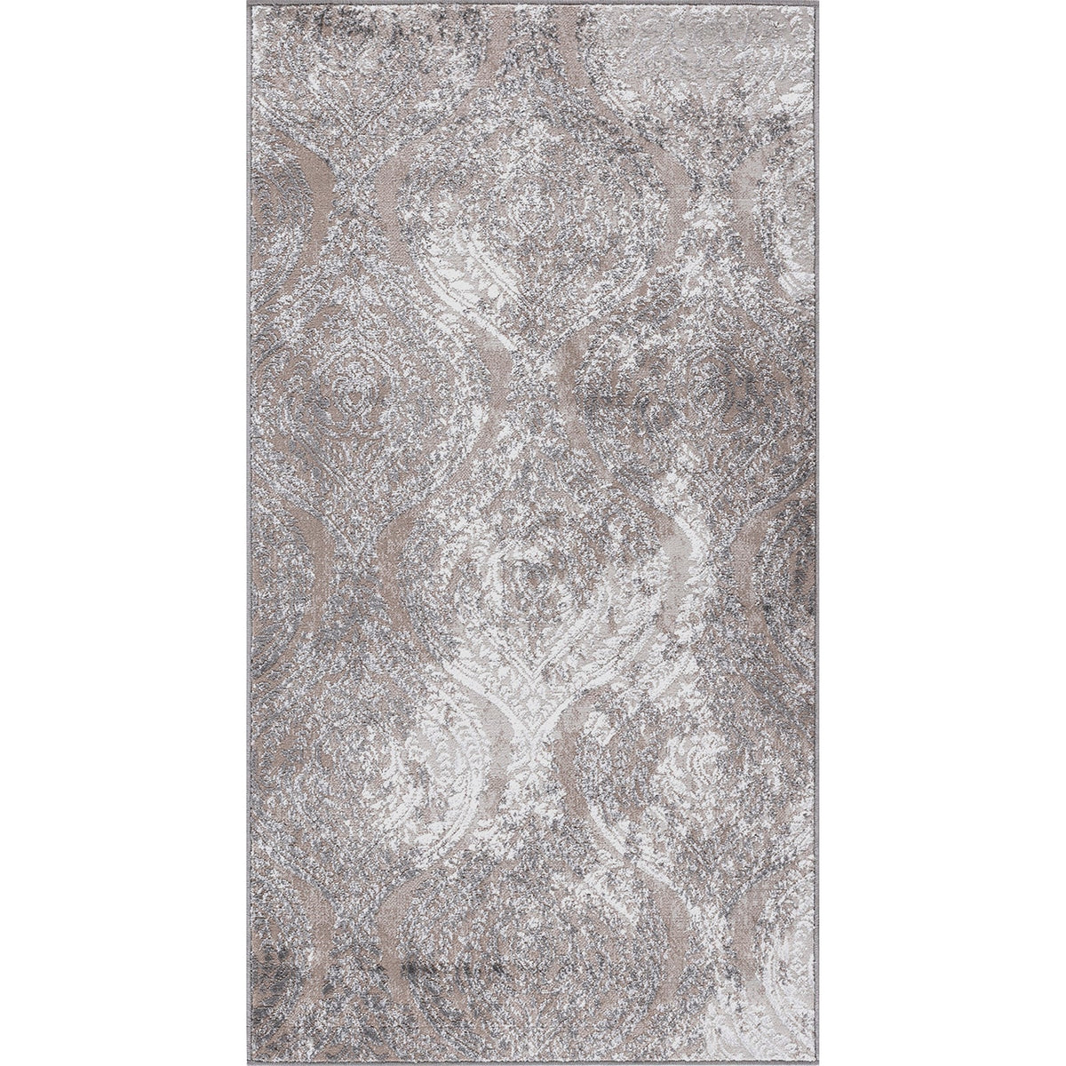 Tapis SURYA Ingrid oriental, motif volutes effet usé beige et gris, vue 7