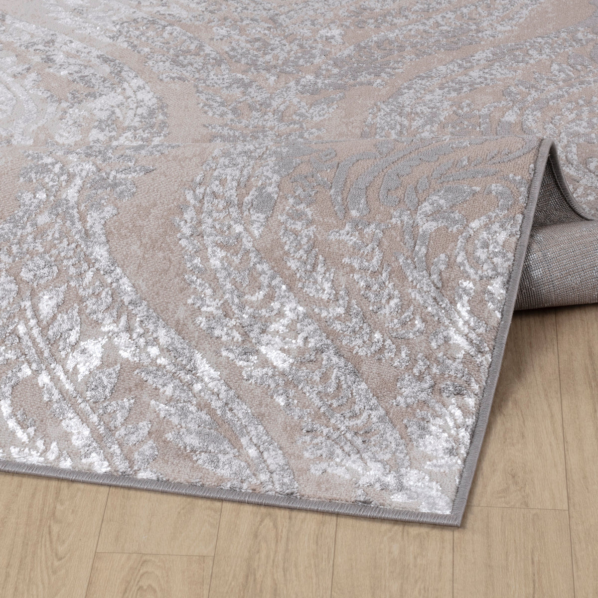 Tapis SURYA Muncie vintage oriental, motif arabesques beige clair, ivoire et gris, vue 5