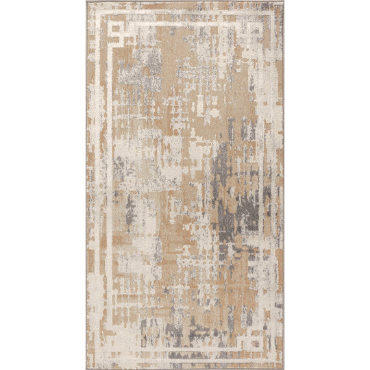 Tapis Abstrait Moderne Beige/Gris Goshen