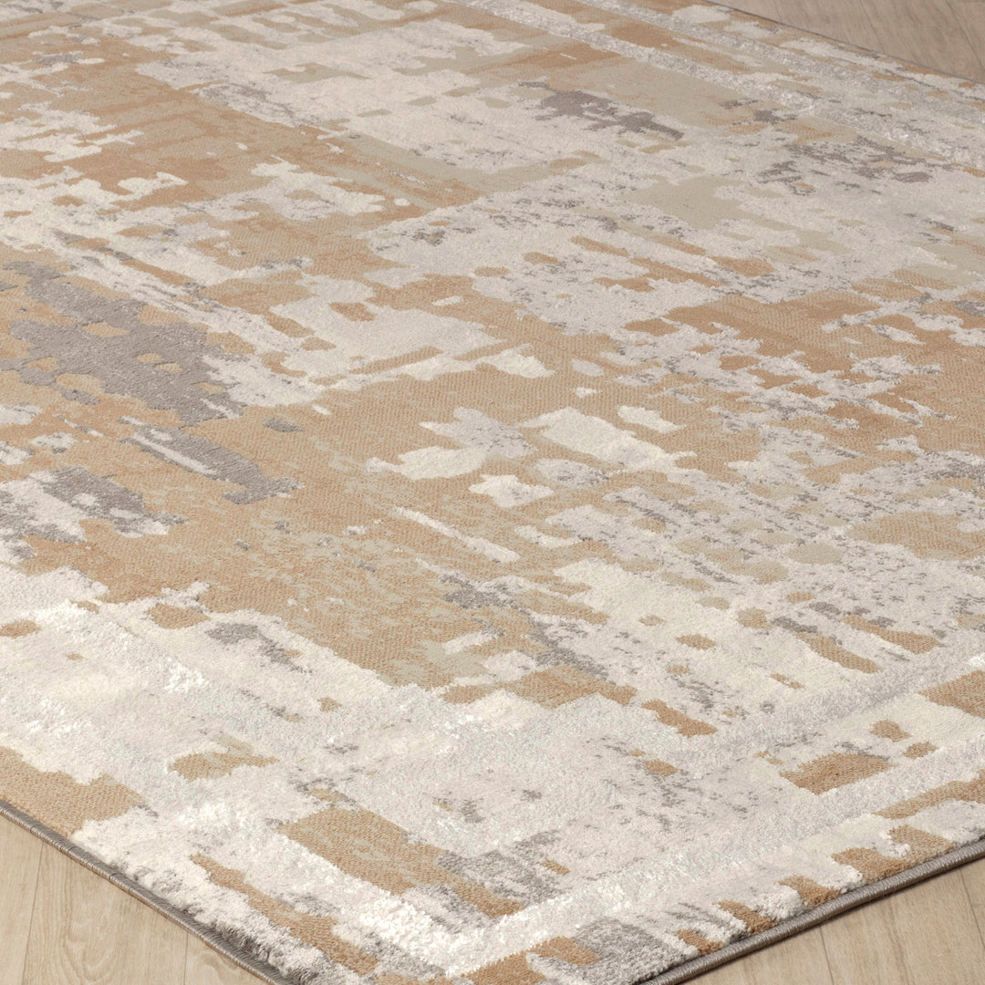 Tapis Abstrait Moderne Beige/Gris Goshen