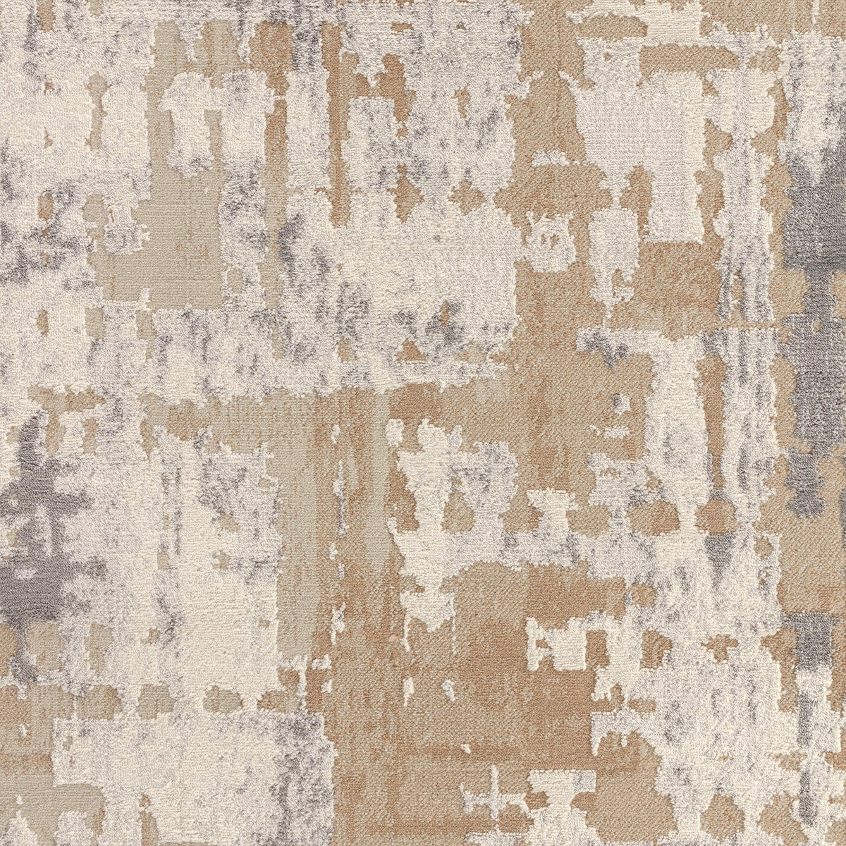 Tapis SURYA Goshen moderne, motif abstrait beige et camel avec bordure géométrique ivoire, vue 8