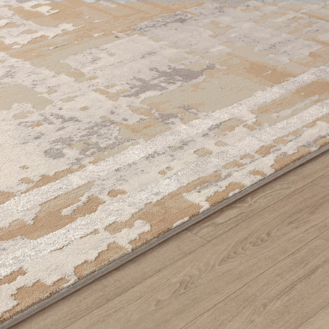 Tapis Abstrait Moderne Beige/Gris Goshen