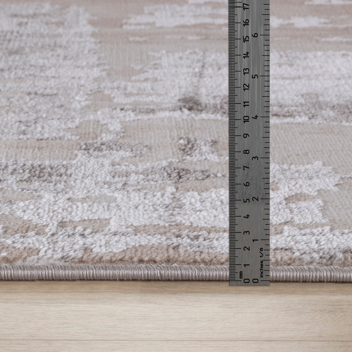 Tapis SURYA Noida moderne, motif abstrait effet usé beige, taupe et gris, vue 7
