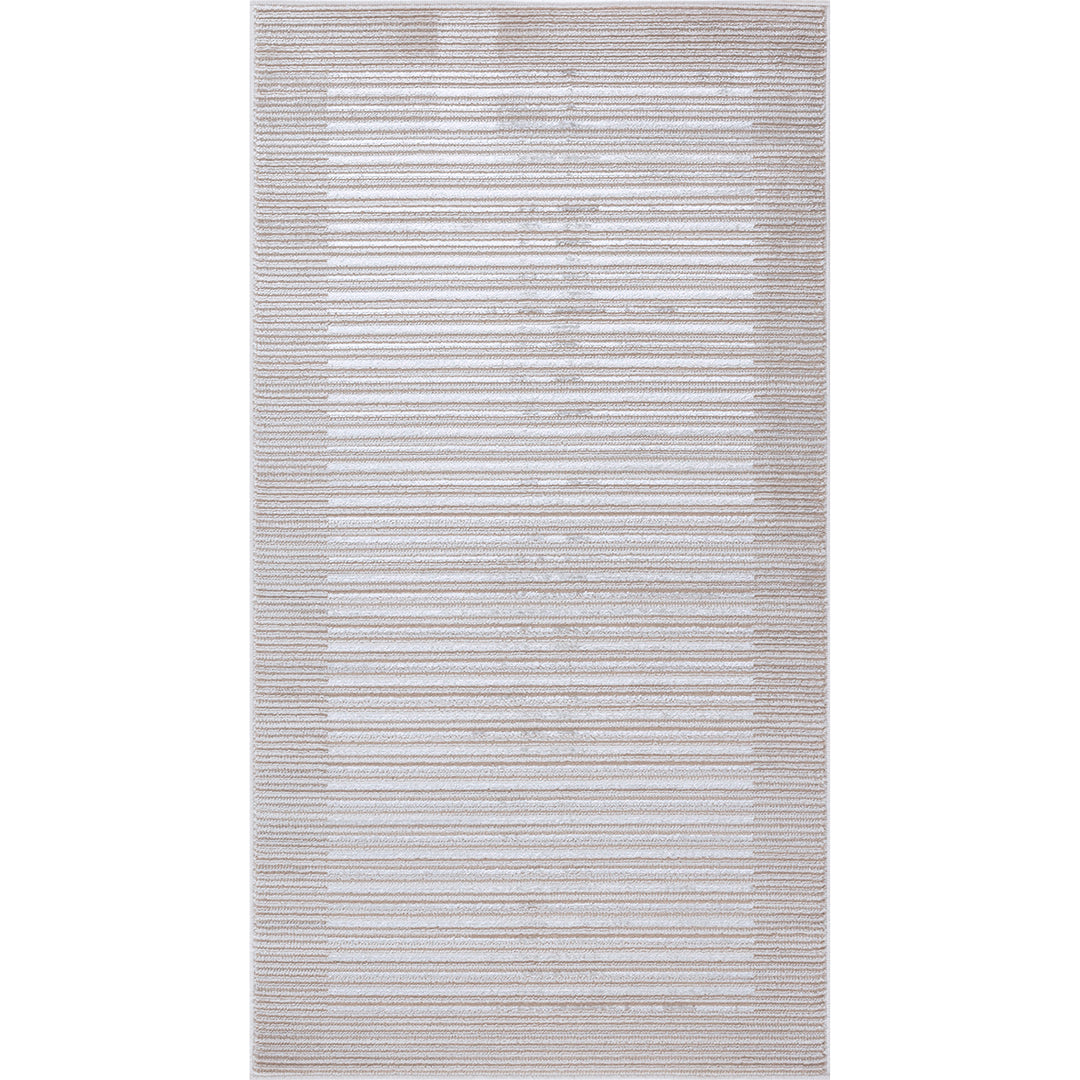 Tapis Scandinave Rayé Gris/Blanc Skokie