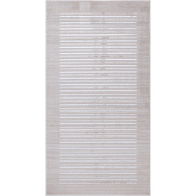 Tapis Scandinave Rayé Gris/Blanc Skokie
