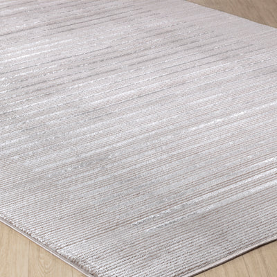 Tapis Scandinave Rayé Gris/Blanc Skokie