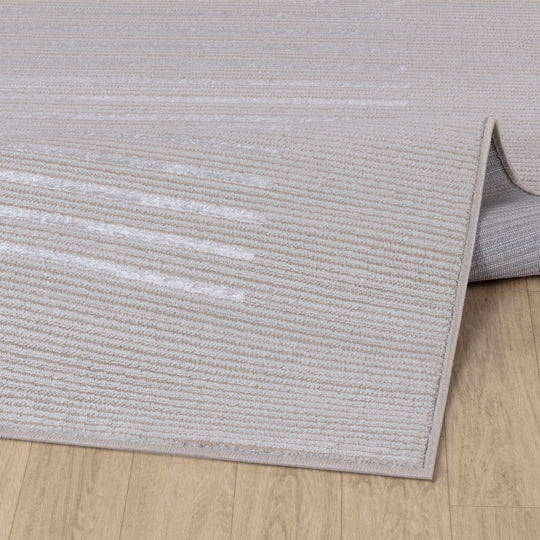 Tapis Scandinave Rayé Gris/Blanc Skokie