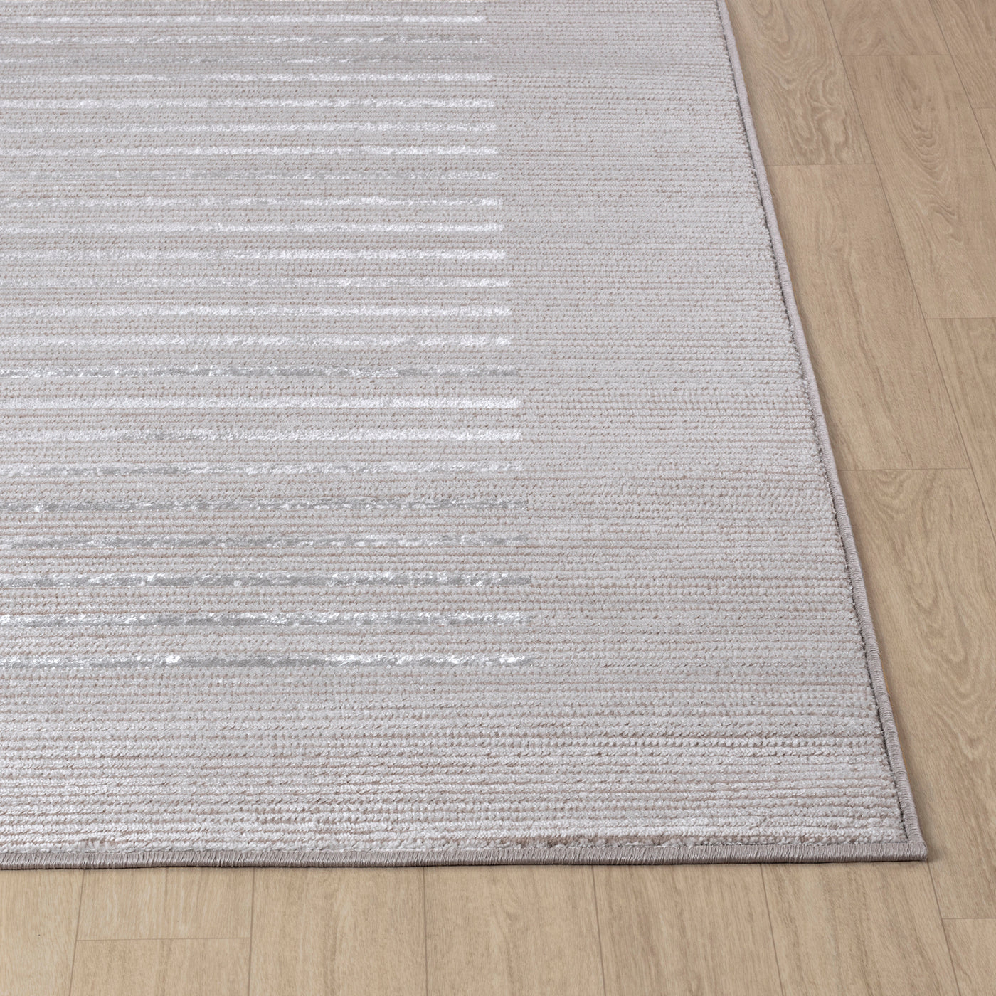 Tapis Scandinave Rayé Gris/Blanc Skokie
