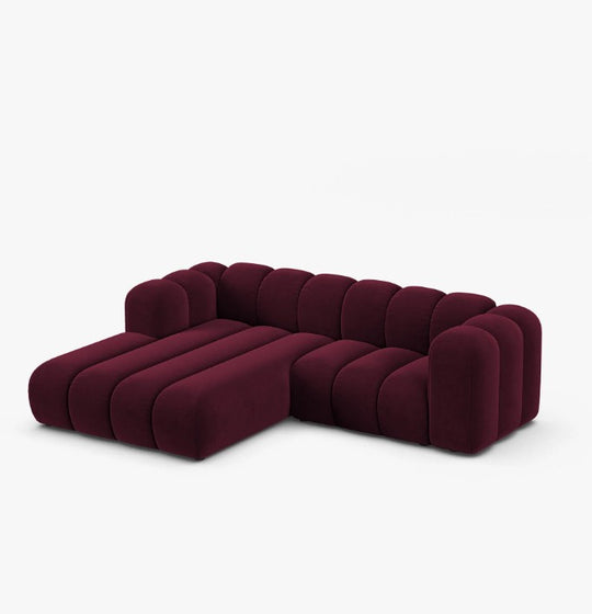 Canapé angle MICADONI Lupine velours bordeaux
