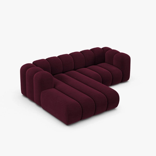 Canapé angle MICADONI Lupine velours bordeaux