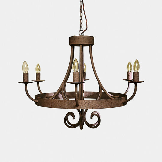 Lustre LOBERON Montarouse en métal effet rouillé marron — photo produit