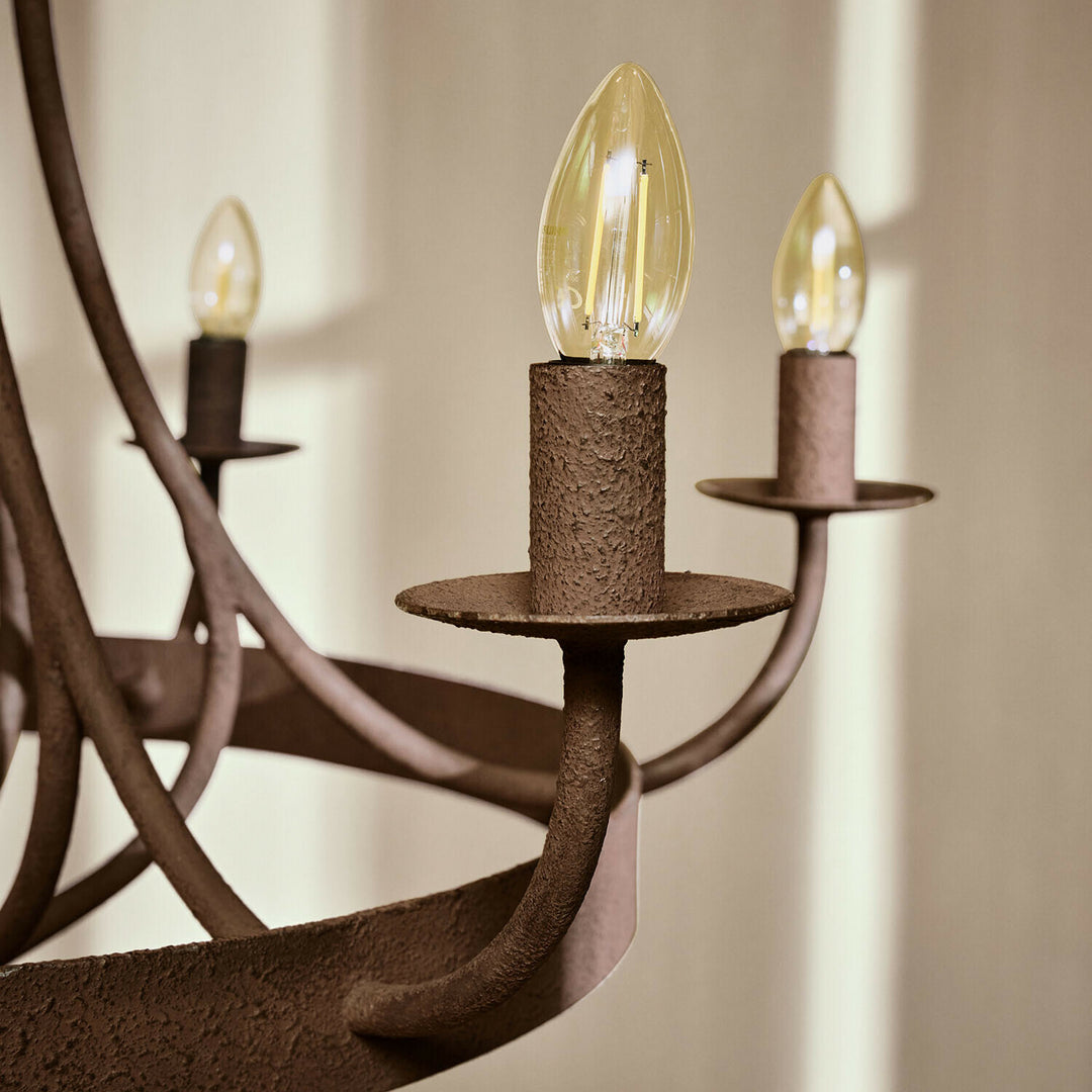 Lustre LOBERON Montarouse en métal effet rouillé marron — photo produit