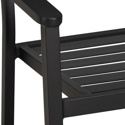 Lot de 6 chaises de jardin ALINEA Maria empilables avec accoudoirs en aluminium noires