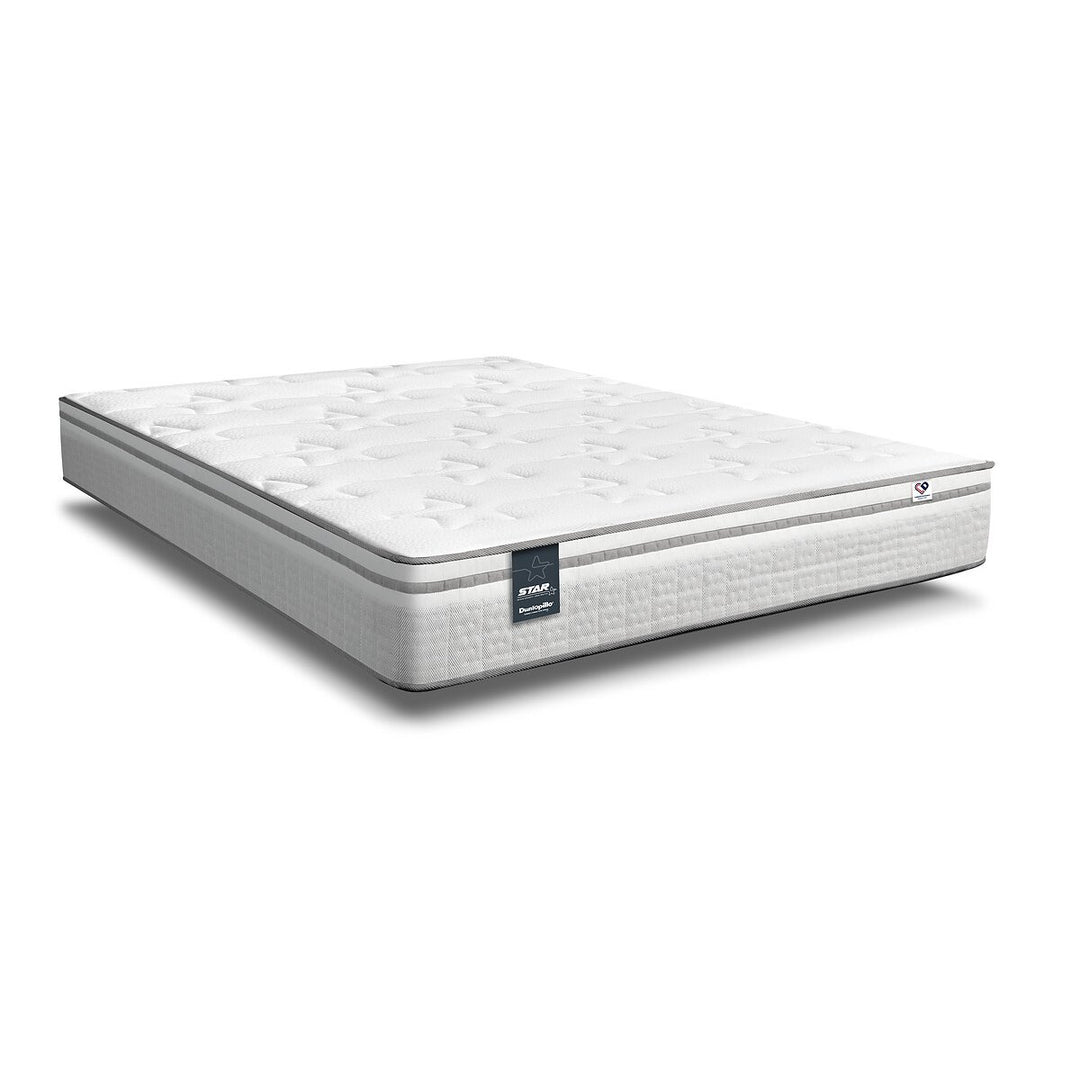 Matelas DUNLOPILLO STAR ressorts ensachés, soutien ferme, accueil mi-ferme, 140x190cm