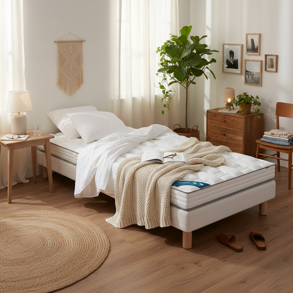 Matelas enfant 580 ressorts 5 zones, soutien ferme, accueil enveloppant
