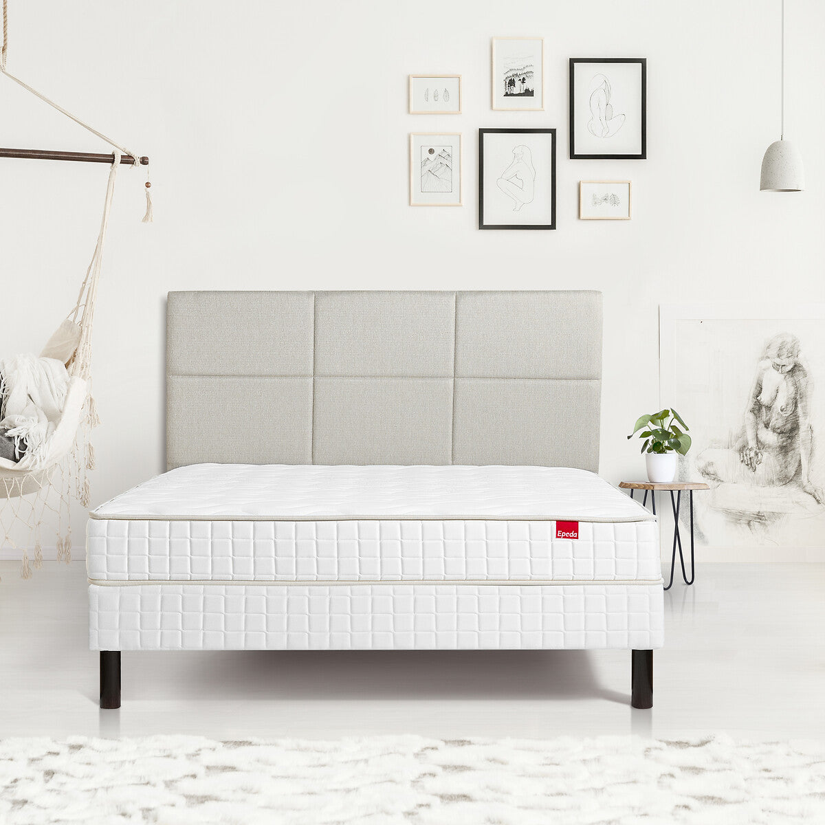 Matelas EPEDA ressorts ensachés, soutien très ferme, accueil confort très ferme, accueil dynamique, 180x200cm