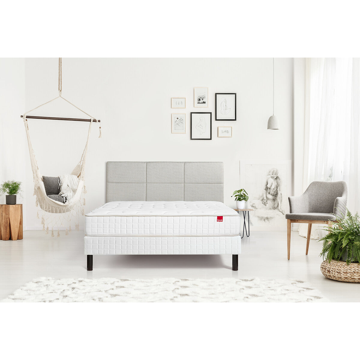 Matelas EPEDA Le poétique ressorts ensachés, soutien élevée, 180x200cm