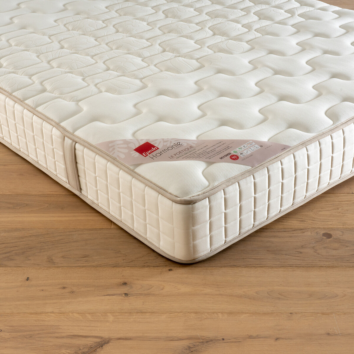 Matelas EPEDA ressorts ensachés, soutien extra ferme, accueil ferme, 180x200cm