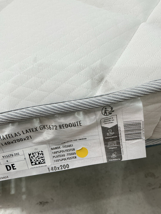 Matelas LA REDOUTE latex, soutien très ferme, accueil tonique, 140x200cm