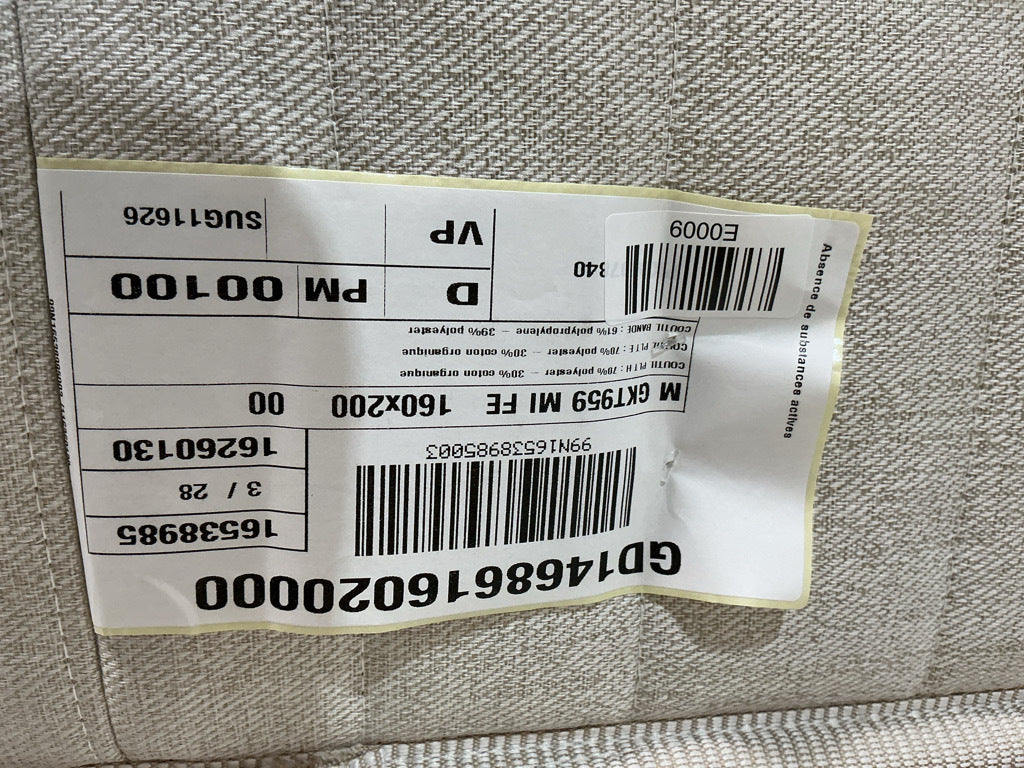 Matelas LA REDOUTE Origine 580 ressorts ensachés, soutien mi-ferme, accueil moelleux, 160x200cm