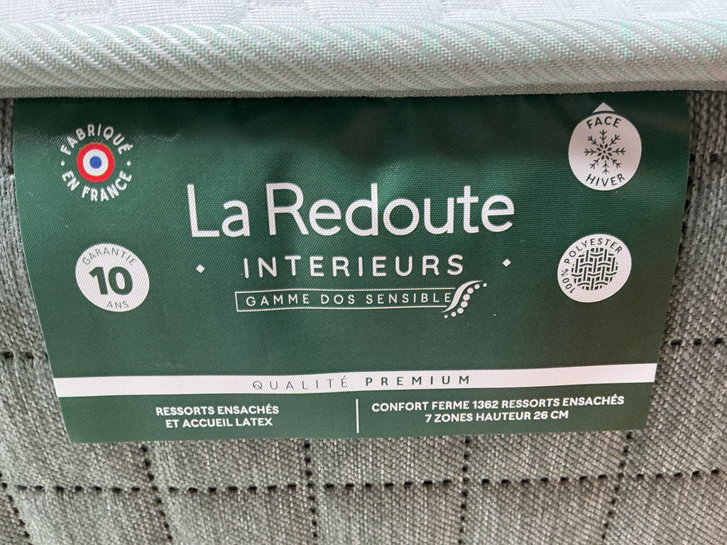 Matelas LA REDOUTE 1362 ressorts ensachés, soutien ferme, accueil tonique, 160x200cm