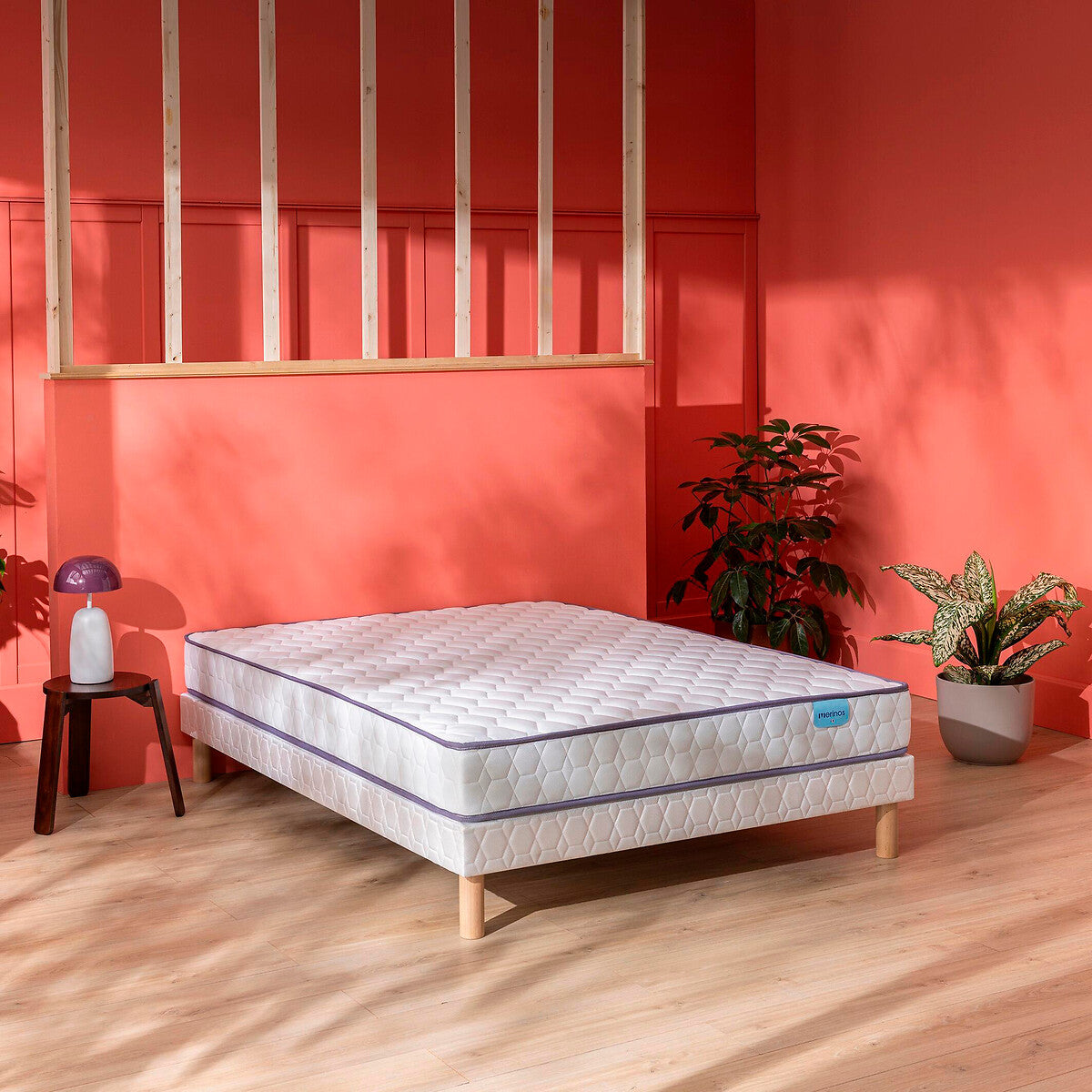 Matelas MERINOS ressorts, soutien ferme, accueil moelleux, 160x200cm