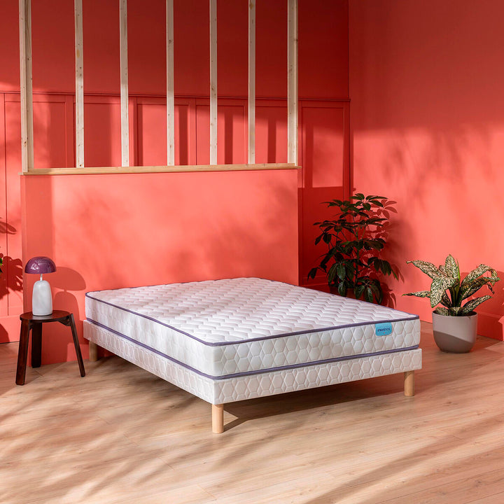 Matelas MERINOS ressorts, soutien ferme, accueil moelleux, 140x190cm