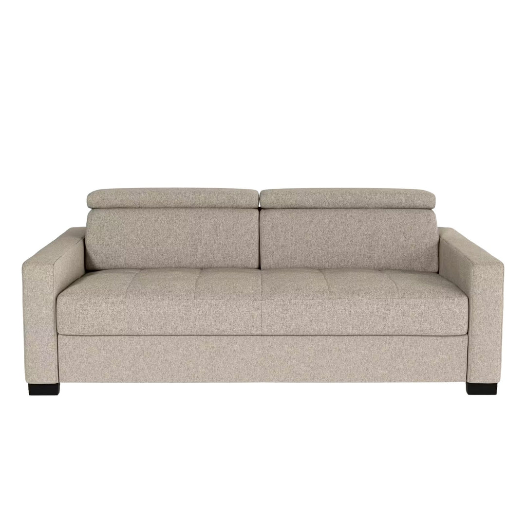 Canapé ALINEA 3 places convertible avec matelas Bultex en pop avec accoudoirs 15cm - beige